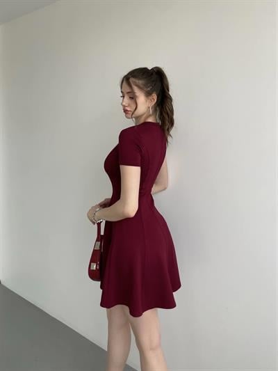 Kısa Biyeli Modal Elbise