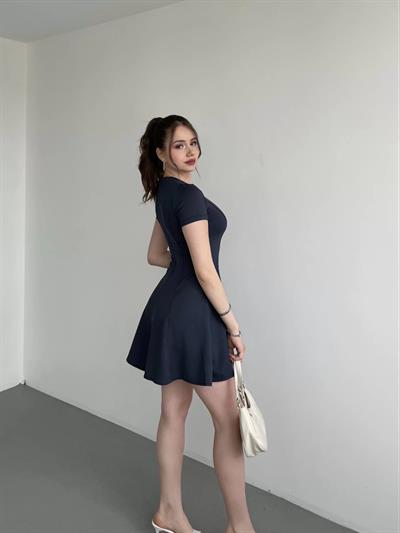 Kısa Biyeli Modal Elbise