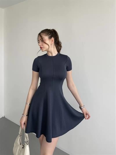 Kısa Biyeli Modal Elbise