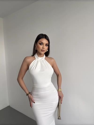 Luciana Maxi Boy Halter Elbise