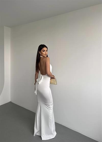 Luciana Maxi Boy Halter Elbise