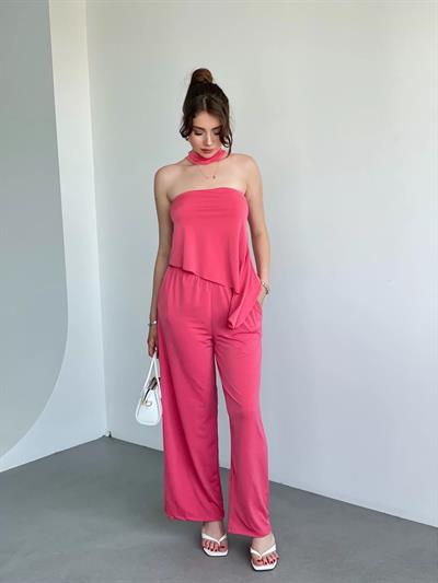 Modal Kumaş Fularlı Asimetrik Takım