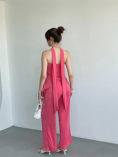 Modal Kumaş Fularlı Asimetrik Takım