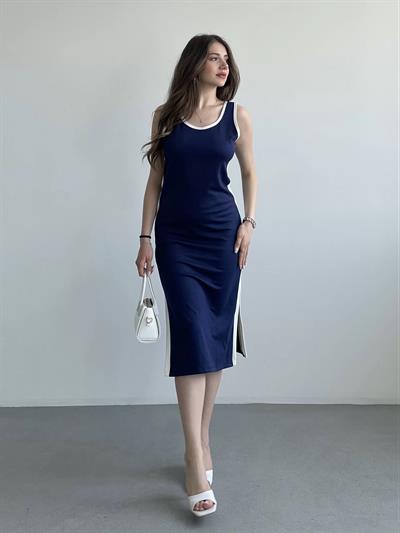 Modal Kumaş Şeritli Elbise