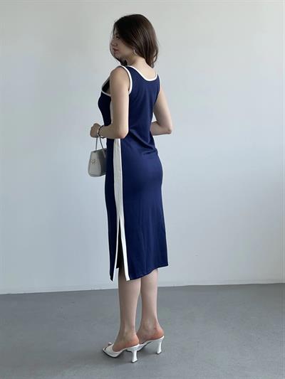 Modal Kumaş Şeritli Elbise