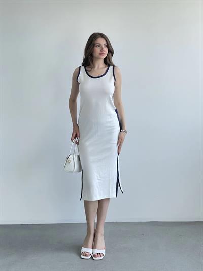 Modal Kumaş Şeritli Elbise