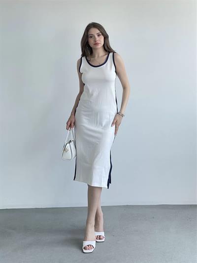 Modal Kumaş Şeritli Elbise