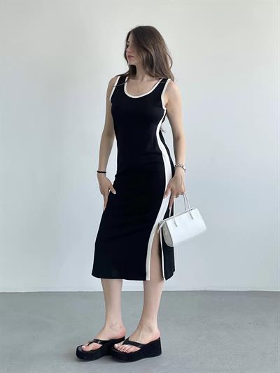 Modal Kumaş Şeritli Elbise