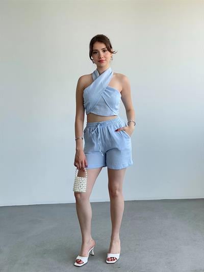 Müslin Bluz Şort Takım