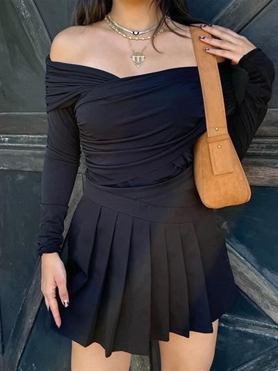 Önü Kruvaze Sandy Bluz