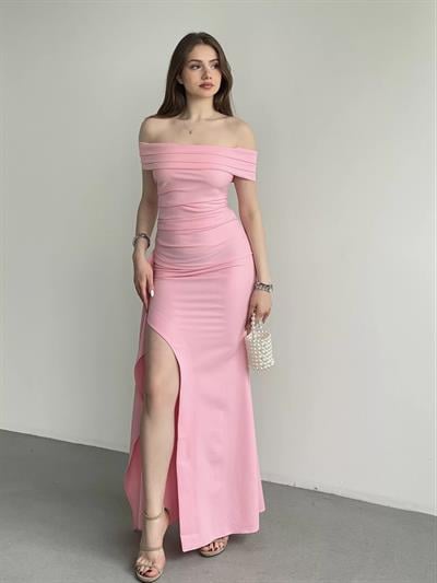 Önü Pileli Madonna Premium Elbise