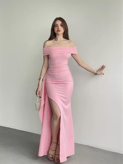 Önü Pileli Madonna Premium Elbise