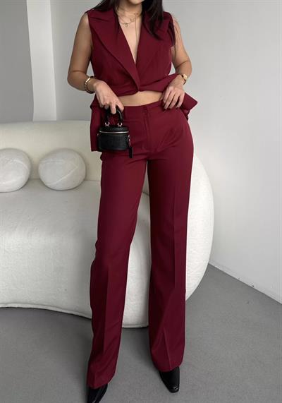 Pileli Kumaş Pantolon