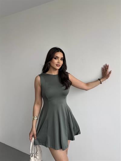 Poliamid Barrel Pileli Elbise