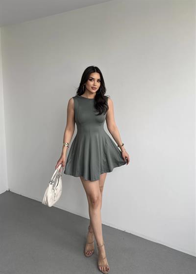 Poliamid Barrel Pileli Elbise