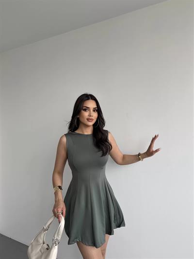 Poliamid Barrel Pileli Elbise