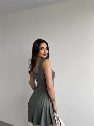 Poliamid Barrel Pileli Elbise