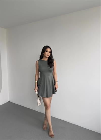 Poliamid Barrel Pileli Elbise