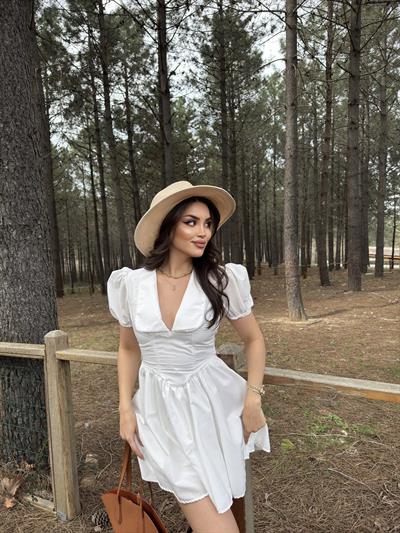 Poplin Yaka Dantel Elbise