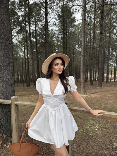 Poplin Yaka Dantel Elbise