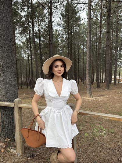 Poplin Yaka Dantel Elbise