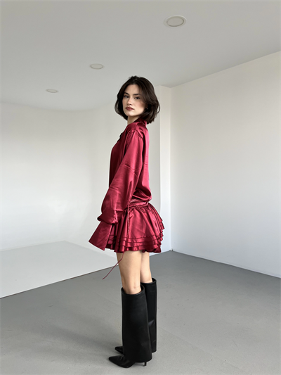 Saten Elvis Gömlek Elbise