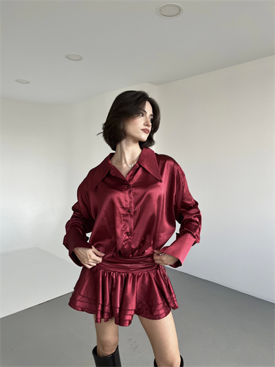 Saten Elvis Gömlek Elbise