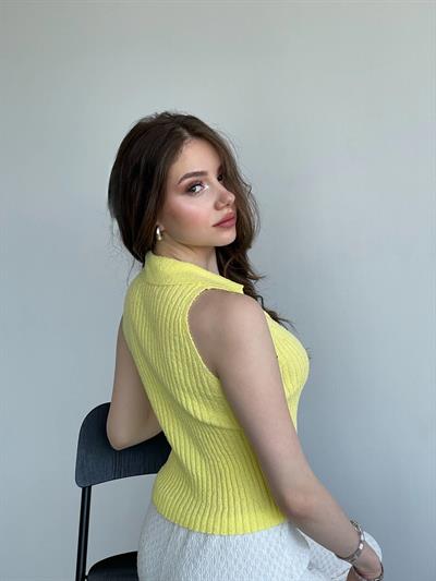 Sıfır Kol Buklet Bluz