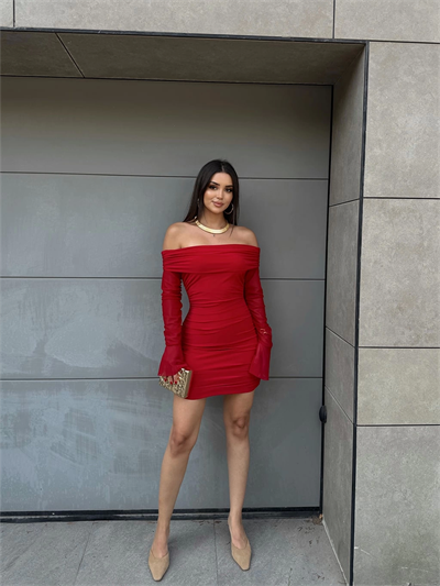 Şifon İspanyol Kol Madonna Elbise