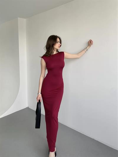 Sırt Dekolte Poliamid Elbise