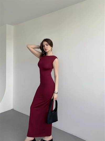 Sırt Dekolte Poliamid Elbise