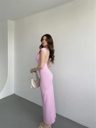 Sırt Dekolte Poliamid Elbise