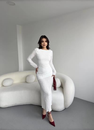 Sırt Dekolteli Dantel Elbise