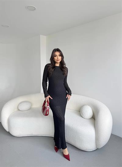 Sırt Dekolteli Dantel Elbise