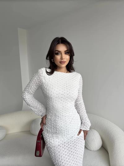 Sırt Dekolteli Dantel Elbise