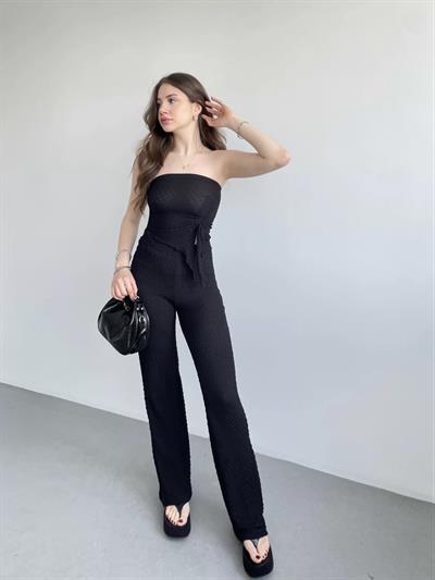 Straplez Gofre Pantolon Takım