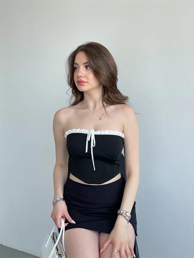 Straplez Kontrast Crop