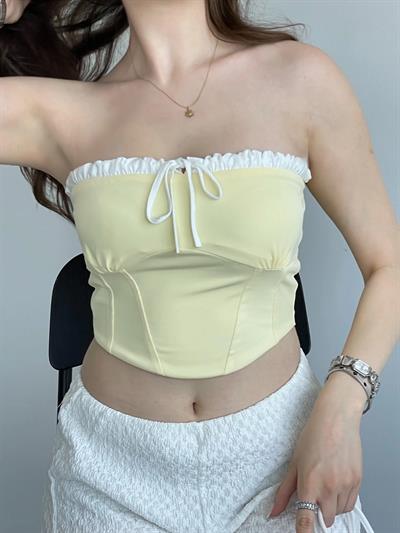 Straplez Kontrast Crop