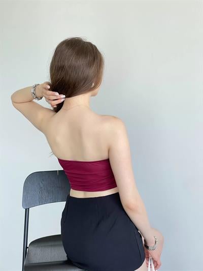 Straplez Kontrast Crop