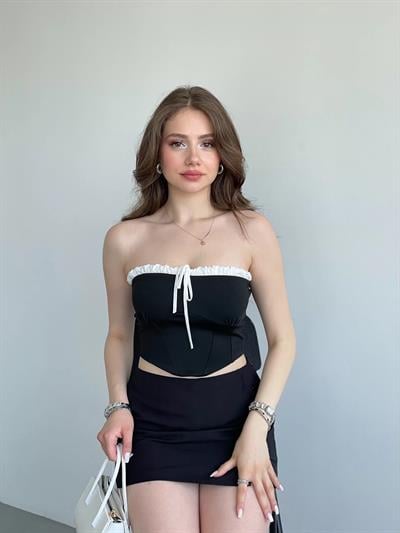 Straplez Kontrast Crop