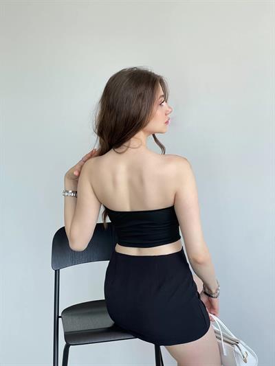 Straplez Kontrast Crop