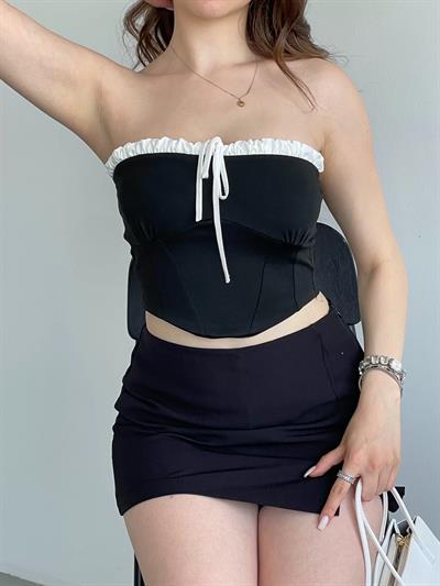 Straplez Kontrast Crop