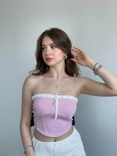 Straplez Kontrast Crop