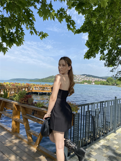 Straplez Poliviskon Elbise