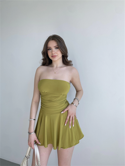Straplez Şortlu Sandy Elbise