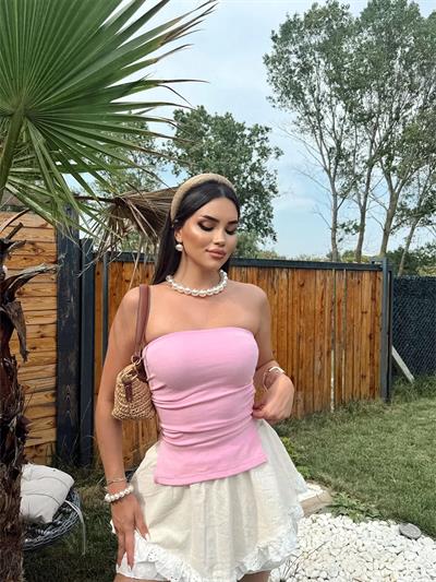 Straplez Yırtmaçlı Crop