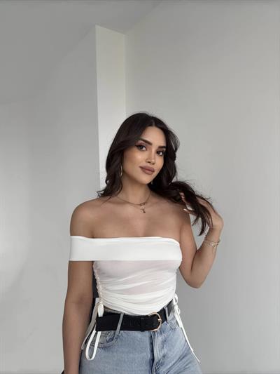 Tek Omuz Büzgülü Crop