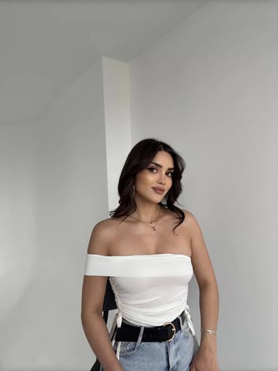 Tek Omuz Büzgülü Crop