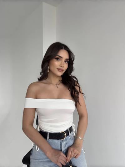 Tek Omuz Büzgülü Crop