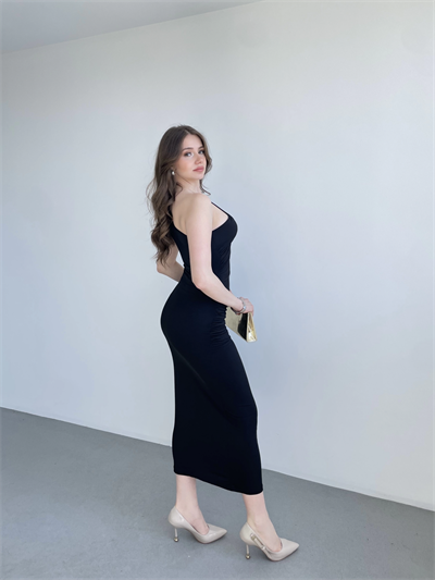 Tek Omuz Büzgülü Sandy Elbise